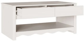 Dohányzóasztal &quot;&quot;DRAMMEN&quot;&quot; Fehér 99x55x45 cm Szilárd Fenyő