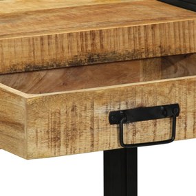Konzolasztal 90x33x75 cm Tömör durva mangófából