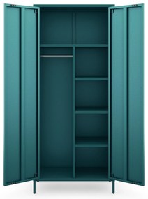 Gardróbszekrény FLAVIO, 800 x 1850 x 450 mm, Modern: tengerszínű