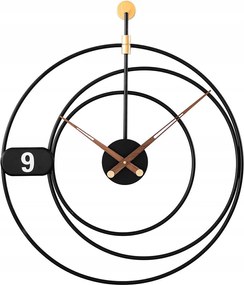 Nagy Fekete Kerek Fém Modern Falióra Mpm E04.4477.90 50 cm