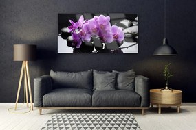 Üvegkép falra Stones virág növény 100x50 cm