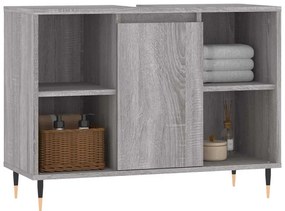 szürke sonoma színű szerelt fa mosdószekrény 80 x 33 x 60 cm