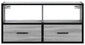 szürke sonoma színű szerelt fa és fém TV-szekrény 80x31x39,5 cm