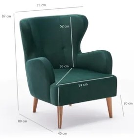 NEKO zöld füles fotel