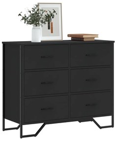 fekete szerelt fa komód 91 x 35,5 x 74,5 cm
