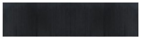 négyszögletű fekete bambusz szőnyeg 100 x 400 cm