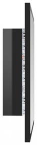 magasfényű fekete akril LED-es fürdőszobatükör 40x8,5x37cm
