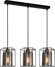 Italux loft függeszték kalula fekete füstös itxpnd-78901-3-bk+sg