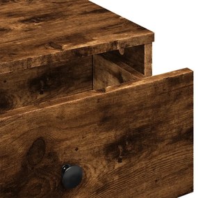 füstös tölgy színű szerelt fa dohányzóasztal 60 x 45 x 31 cm