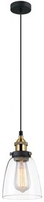 ITALUX MDM-2563/1 GD+CL - Csillár zsinóron FRANCIS 1xE27/40W/230V fekete/arany