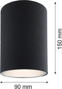 ARGON 474 TYBER Hengeres Mennyezeti LĂĄmpa Fekete E27 IP20