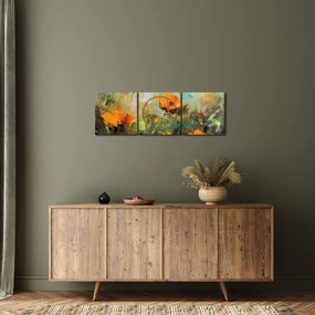 Kép - Virágok (órával) (90x30 cm)