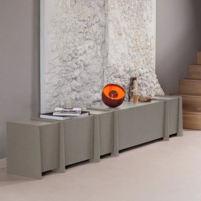 Szürke TV-állvány kőrisfa dekorral 102x53x44 cm Brock – WOOOD