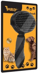 Self-cleaning fur brush