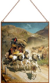 Rudolf Koller - The Gotthard Post üvegkép, falikép
