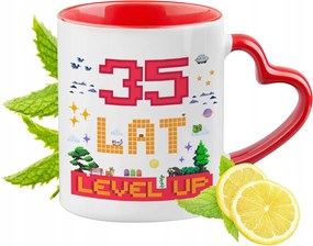 Születésnap 35 35-es 35-ös Piros Bögre Szív Alakú Füllel Ajándék