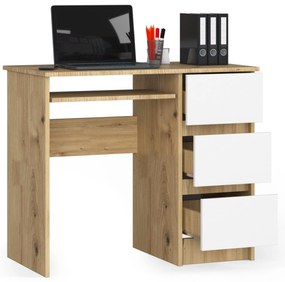 PC asztal Benicio (artisan tölgy  + fehér) (J). Akció -13%. 1070951