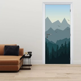 Fotótapéta ajtóra - Hegyek grafikus szemmel (95x205cm)