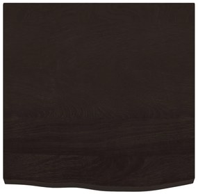 sötétbarna kezelt tömör tölgyfa fali polc 60x60x(2-4) cm