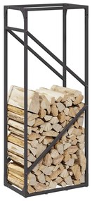 fekete hidegen hengerelt acél tűzifatároló 40x25x100 cm