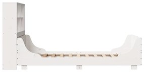 fehér tömör fa könyvespolcos ágy matrac nélkül 90 x 190 cm