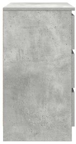 betonszürke szerelt fa tálalószekrény fiókos 71x35x65 cm