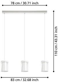 Eglo 901122-LED RGBW Dimmelhető csillár zsinóron CHIUSELLO-Z 3xLED/3,7W/230V fehér