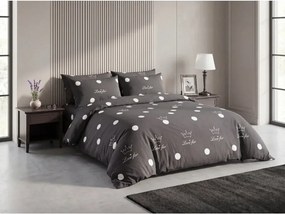 CROWN sötétszürke pamut ágyneműhuzat Ágyneműhuzat mérete: 70 x 90 cm | 140 x 220 cm
