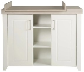 Fehér alacsony gyerek komód pelenkázó feltéttel szilfa dekorral 120x98 cm Felicia – Roba