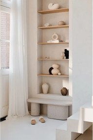 Bézs gyapjú párnázott pad Rull – noo.ma