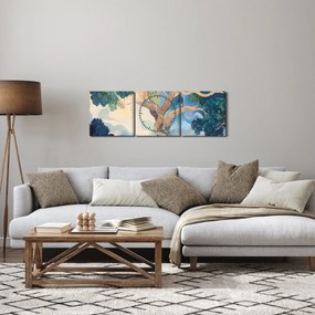 Kép – Kozmikus fa (órával) (90x30 cm)