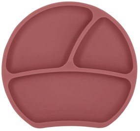 Téglavörös szilikon gyerek tányér 19x20,5 cm Dusky Pink – Kindsgut