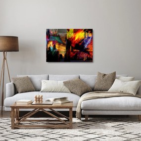Kép - A város színes absztrakciója (üvegen) (70x50 cm)