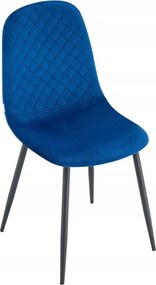 Noir velúr szék sötétkék fekete lábakkal 44x52x85 cm Homla