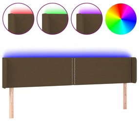 sötétbarna szövet LED-es fejtámla 183 x 16 x 78/88 cm
