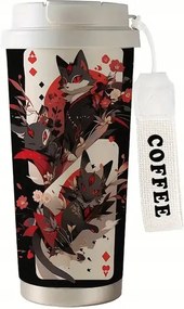 Thermo bögre Fekete Macska Cica kawaii Pop Art Anime Manga Póker Kártyák As