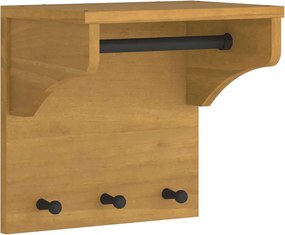 vidaXL SANDNES tömör fenyőfa falra szerelt kabátállvány 43x30x42 cm