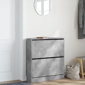 betonszürke szerelt fa cipőszekrény 80 x 21 x 87,5 cm