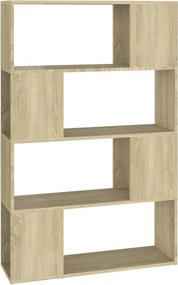 vidaXL sonoma-tölgyszínű térelválasztó könyvszekrény 80x24x124,5 cm