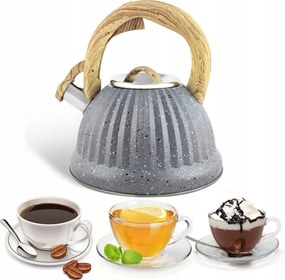 Hagyományos Acél Vízforraló Síppal 3 L Indukciós Gáz Edenberg 8810 Szürke