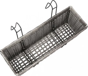 2 db szürke polyrattan erkély virágtartó 50 cm