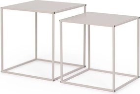 Bézs fém dohányzóasztal szett 2 db-os 38x38 cm Alrik – Yes Everyday