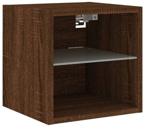 2 db barna tölgyszínű fali TV-szekrény LED-del 30x28,5x30 cm