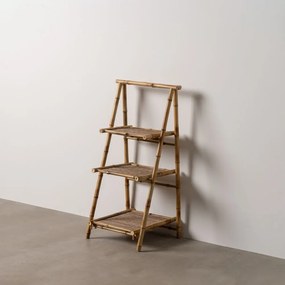 Natúr színű bambusz polcos állvány 48x100x45 cm Manali – Ixia