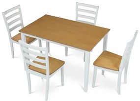 Étkezőszett 4 székkel, 120×75×75 cm, Tölgy Furnér. VESPA OAK