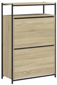 sonoma tölgy színű szerelt fa cipőszekrény 75x34x112 cm