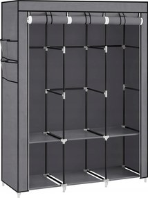 Songmics szövetszekrény 3 ruhatartó rúddal és 4 oldalsó zsebbel