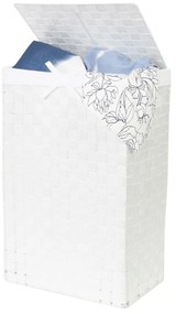 Laundry Basket Linen fehér, fedeles szennyeskosár, magasság 60 cm - Compactor