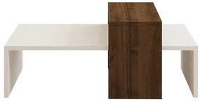 Dohányzóasztal Glow - White, Walnut