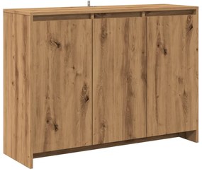 kézműves tölgy színű szerelt fa tálalószekrény 102 x 33 x 75 cm